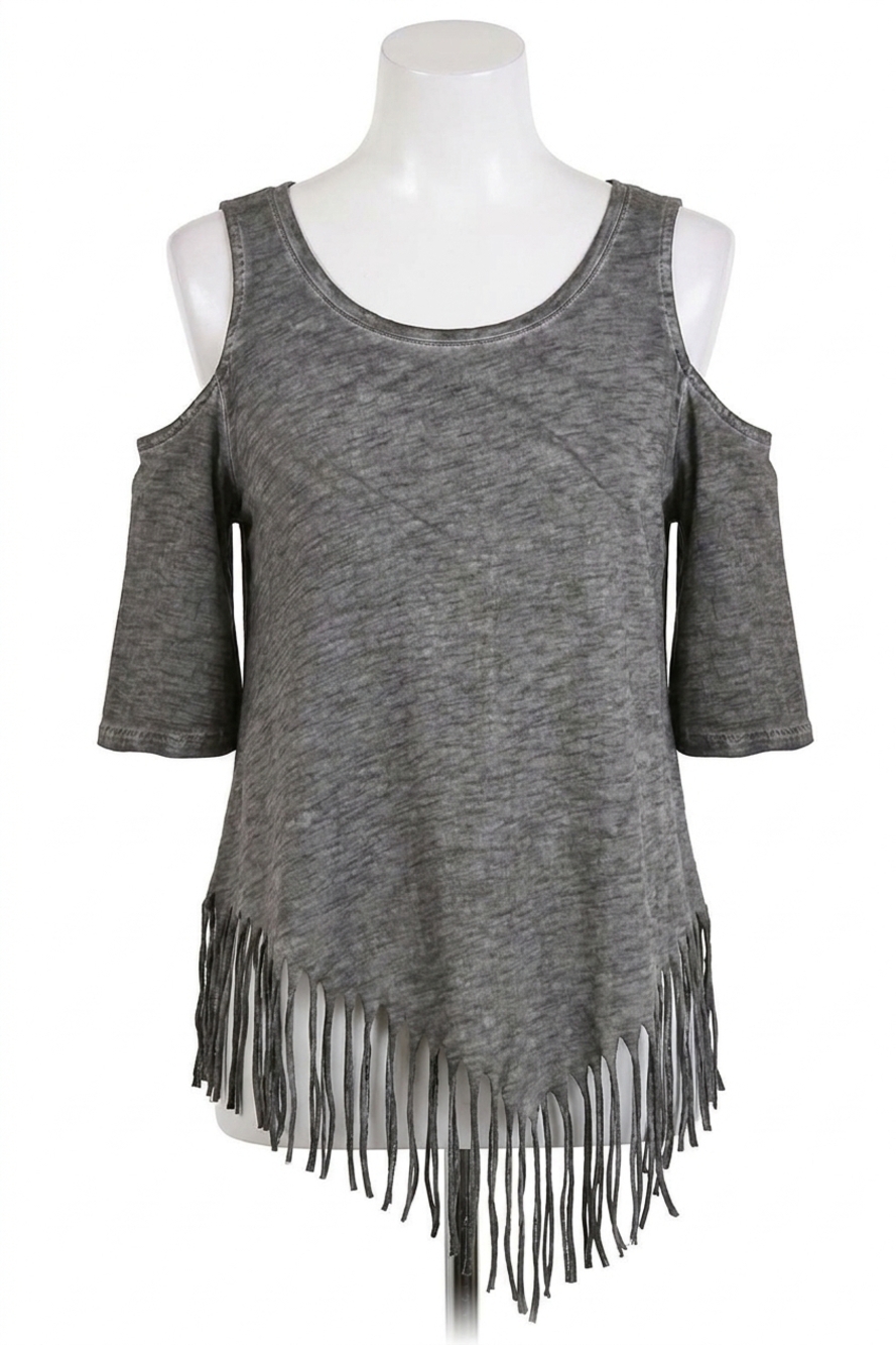 NEW UMGEE on the fringe top in grey